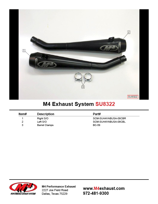 M4 SLIP ON SYSTEM WITH TWIN BLACK RETRO DRAG CANISTERS 2008 2020 Suzuki Hayabusa GSX1300R SU8322